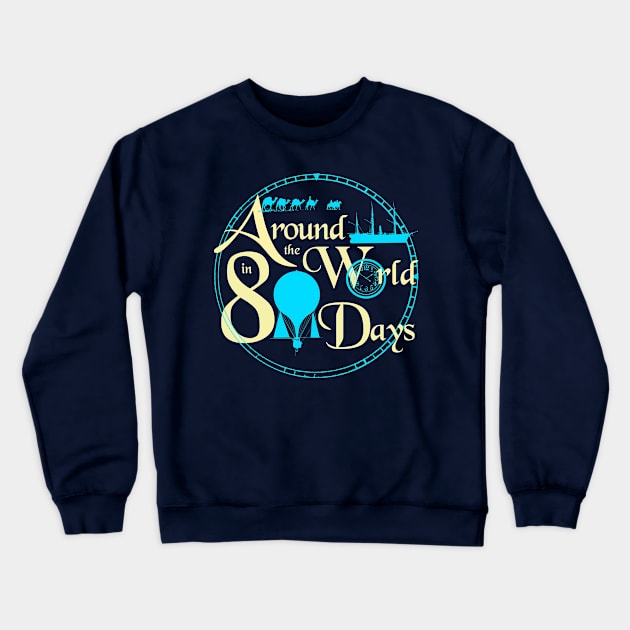 AROUND THE WORLD IN 80 DAYS Crewneck Sweatshirt by KARMADESIGNER T-SHIRT SHOP